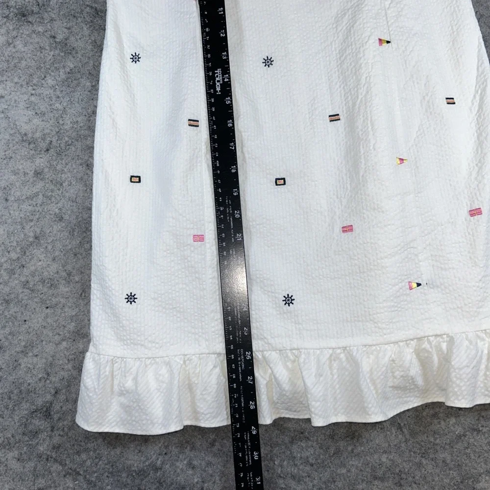 Lilly Pulitzer Strapless‎ Dress Women's 10 Franco Regatta Embroidery Nautical - Picture 3 of 8